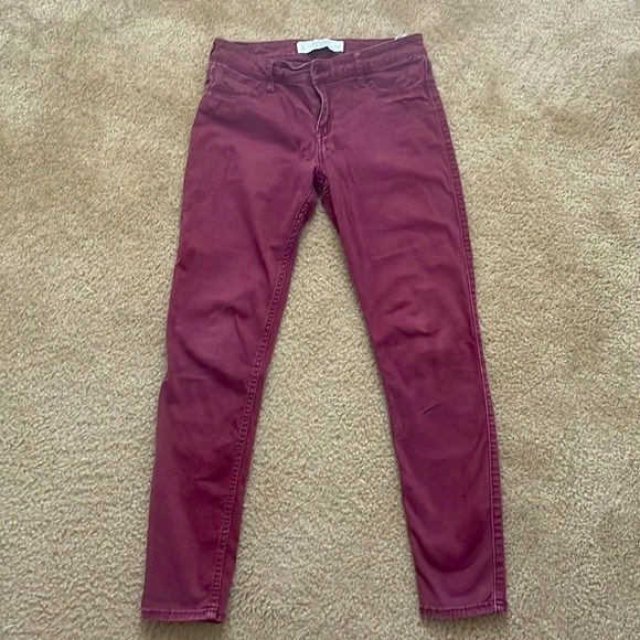 Abercrombie & Fitch Burgundy Red Denim Pants - Picture 1 of 1